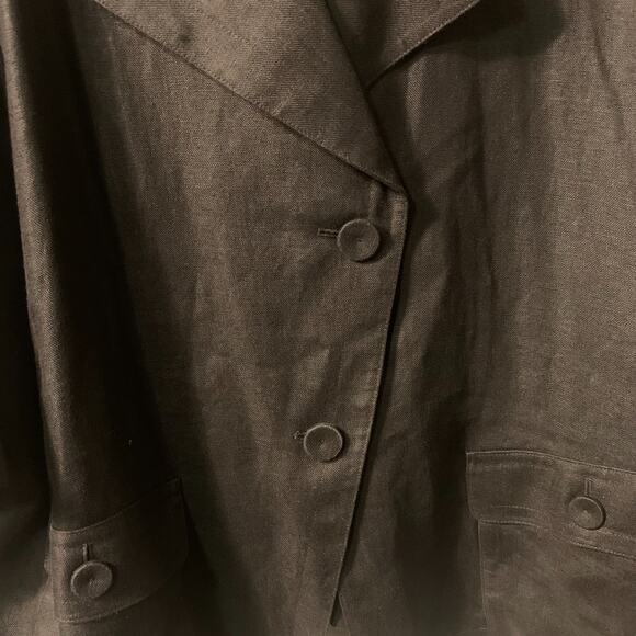 Talbots Women's Pure Irish Linen Blazer Jacket Size 3X Black Asymmetric Career - Picture 4 of 9